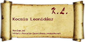 Kocsis Leonidász névjegykártya